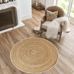 Casa si Gradina - Textile si covoare - Covoare - Covoare casa - Covor, Conceptum Hypnose, crem, 90x90 cm, 70% bumbac, 30% poliester, antibacterian, 599HFT5384 - Infinity.ro