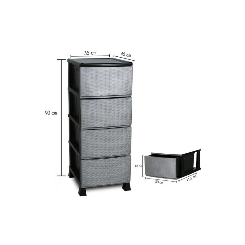 Casa si Gradina - Mobilier - Organizare si depozitare - Organizatoare pentru sertare si dulapuri - Organizator de bucatarie, Hermia, plastic, gri, 90x35x45 cm - Infinity.ro