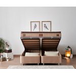 Casa si Gradina - Mobilier - Seturi de mobilier - Seturi dormitor - Set dormitor, Hanah Home, otel si stofa soho, maro deschis, 160x200 cm, 480NRN2840 - Infinity.ro