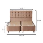 Casa si Gradina - Mobilier - Seturi de mobilier - Seturi dormitor - Set dormitor, Hanah Home, otel si stofa soho, maro deschis, 160x200 cm, 480NRN2840 - Infinity.ro