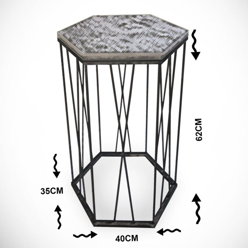 Casa si Gradina - Mobilier - Mese si birouri - Mese living - Masuta laterala, Hanah Home, panou aglomerat cu melamina, alb si negru, 40x35x62 cm - Infinity.ro