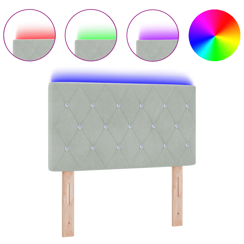 Casa si Gradina - Mobilier - Paturi si accesorii - Accesorii paturi - Tablie de pat LED cu butoane, Tablie de pat, negru, 80 cm, catifea - Infinity.ro