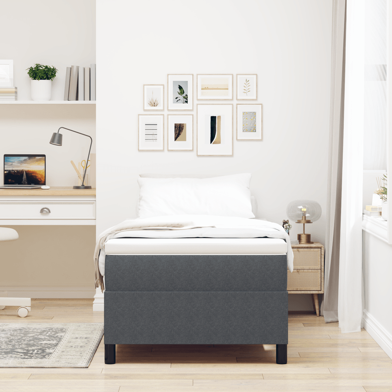 Casa si Gradina - Mobilier - Paturi si accesorii - Paturi - Pat cu arcuri, gri inchis, 80x200 cm, catifea raiata - Infinity.ro
