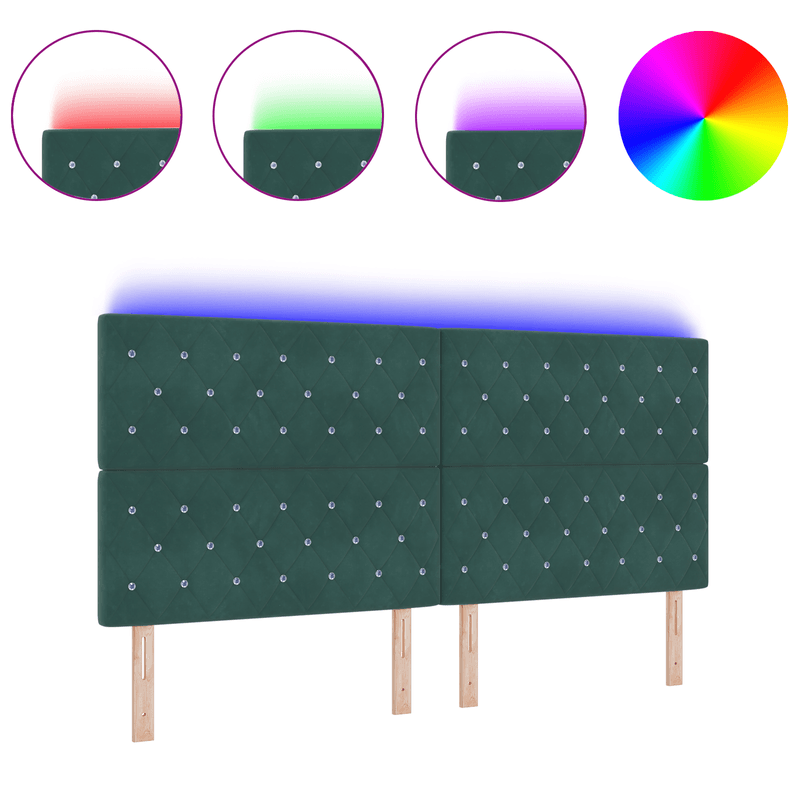 Casa si Gradina - Mobilier - Paturi si accesorii - Accesorii paturi - Tarie LED Verde Intunecat 100 cm Catifea - Infinity.ro