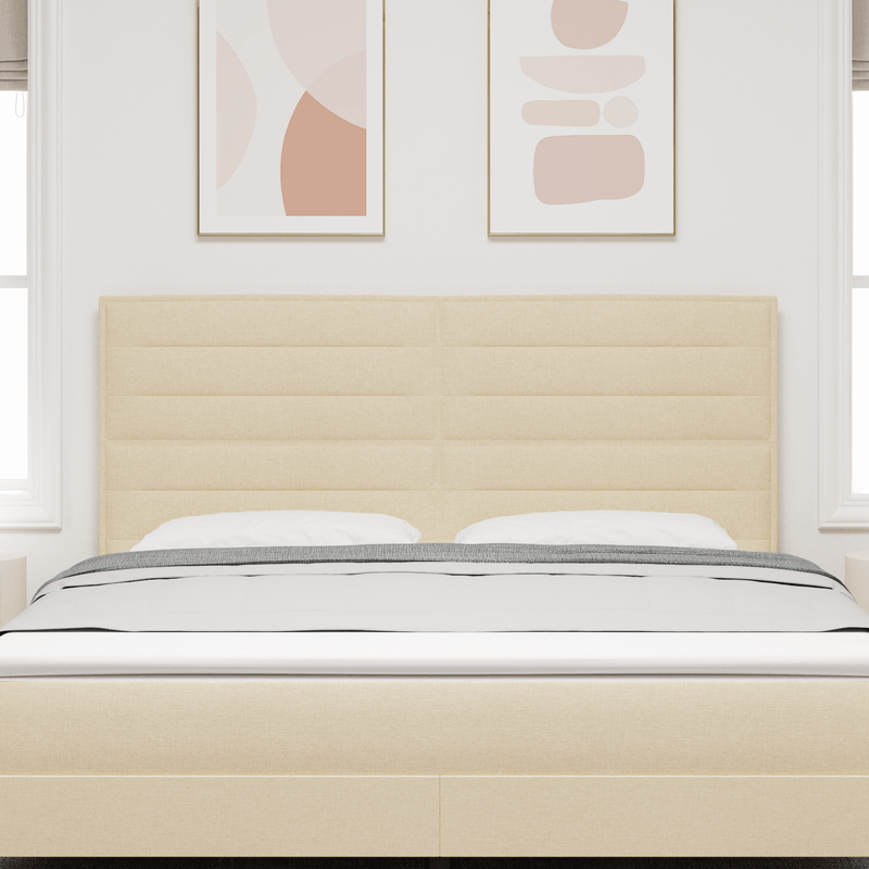 Casa si Gradina - Mobilier - Paturi si accesorii - Accesorii paturi - Tablie de pat design Linii Crem 180 cm Tesatura - Infinity.ro
