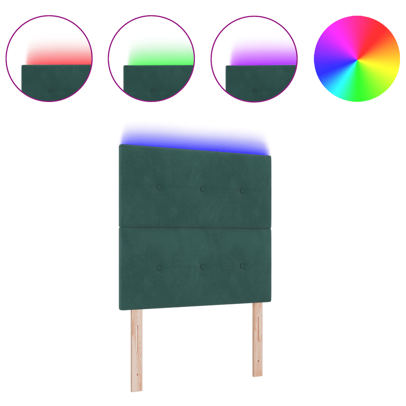Casa si Gradina - Mobilier - Paturi si accesorii - Accesorii paturi - Tablie de pat LED Verde Inchis 100 cm Catifea - Infinity.ro