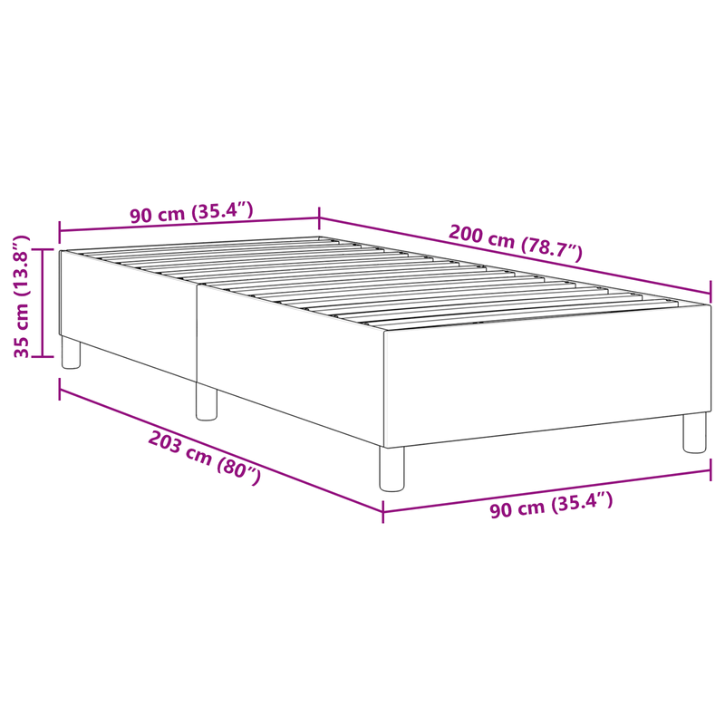 Casa si Gradina - Mobilier - Paturi si accesorii - Paturi - Pat cu arcuri, crem, 90x200 cm, catifea raiata - Infinity.ro