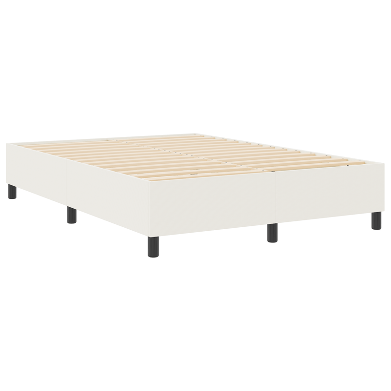 Casa si Gradina - Mobilier - Paturi si accesorii - Paturi - Pat cu arcuri, crem, 140x200 cm, catifea raiata - Infinity.ro
