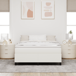Casa si Gradina - Mobilier - Paturi si accesorii - Paturi - Pat cu arcuri, crem, 140x200 cm, catifea raiata - Infinity.ro