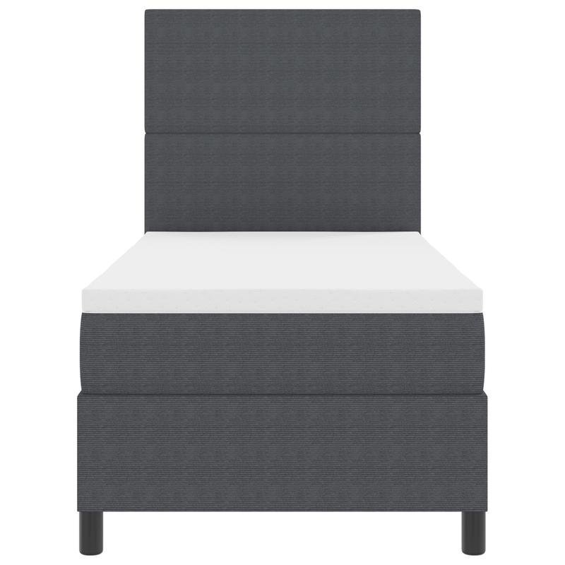 Casa si Gradina - Mobilier - Paturi si accesorii - Paturi - Pat cu arcuri cu saltea si LED gri inchis 80x200 cm tesatura corduroy - Infinity.ro