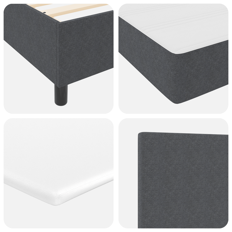 Casa si Gradina - Mobilier - Paturi si accesorii - Paturi - Pat cu arcuri cu saltea si LED gri inchis 80x200 cm tesatura corduroy - Infinity.ro