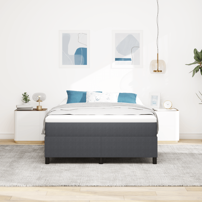 Casa si Gradina - Mobilier - Paturi si accesorii - Paturi - Pat cu arcuri, gri deschis, 140x200 cm, catifea raiata - Infinity.ro