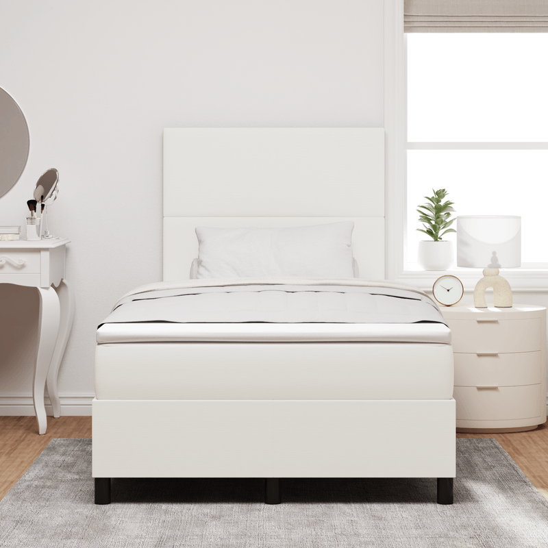 Casa si Gradina - Mobilier - Paturi si accesorii - Paturi - Pat cu arcuri cu saltea & LED Crem 120x200 cm Tesatura din catifea - Infinity.ro