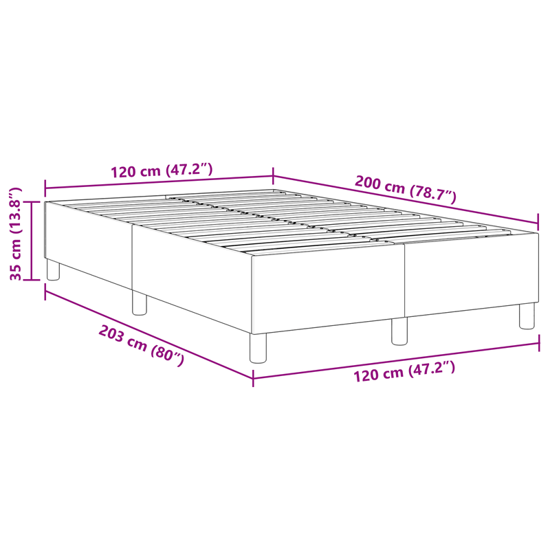 Casa si Gradina - Mobilier - Paturi si accesorii - Paturi - Pat cu arcuri, gri deschis, 120x200 cm, catifea raiata - Infinity.ro