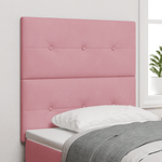 Casa si Gradina - Mobilier - Paturi si accesorii - Accesorii paturi - Tablie de pat cu nasturi, roz, 100 cm, catifea - Infinity.ro