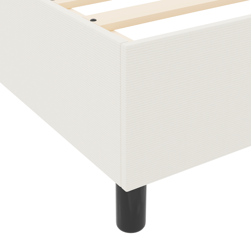 Casa si Gradina - Mobilier - Paturi si accesorii - Paturi - Pat cu arcuri cu saltea crem 100x200 cm din tesatura corduroy - Infinity.ro