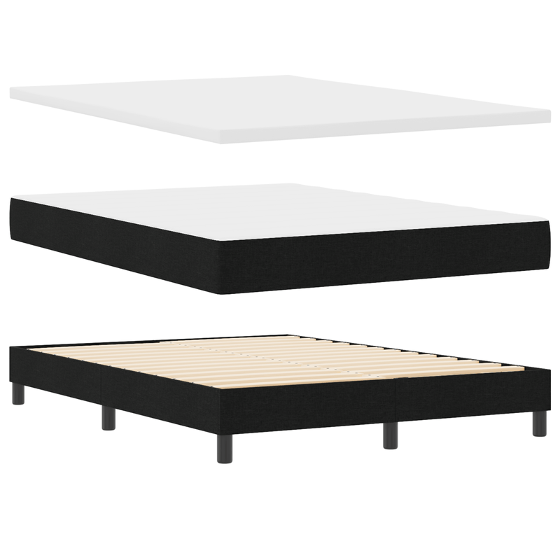 Casa si Gradina - Mobilier - Paturi si accesorii - Paturi - Pat cu somiera cu saltea Negru 160x200 cm Material textil - Infinity.ro