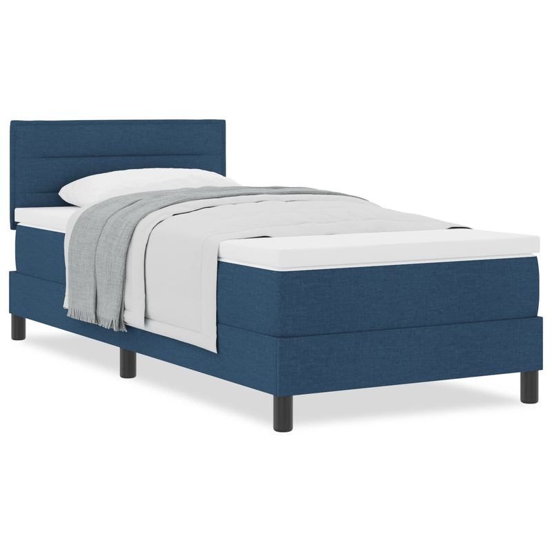 Casa si Gradina - Mobilier - Paturi si accesorii - Paturi - Pat cu saltea cu tablie albastra 90x190 cm din tesatura - Infinity.ro