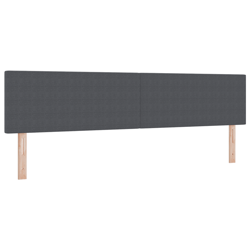 Casa si Gradina - Mobilier - Paturi si accesorii - Paturi - Pat cu arcuri Box Spring si saltea cu LED Gri Intunecat 200x200 cm din tesatura corduroy - Infinity.ro