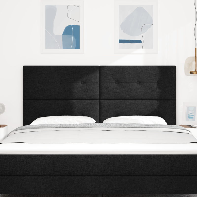 Casa si Gradina - Mobilier - Paturi si accesorii - Accesorii paturi - Tablie de pat cu nasturi, negru, 180 cm, textil - Infinity.ro