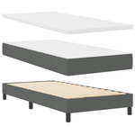 Casa si Gradina - Mobilier - Paturi si accesorii - Paturi - Pat cu box spring cu saltea gri inchis 100x200 cm tesatura - Infinity.ro