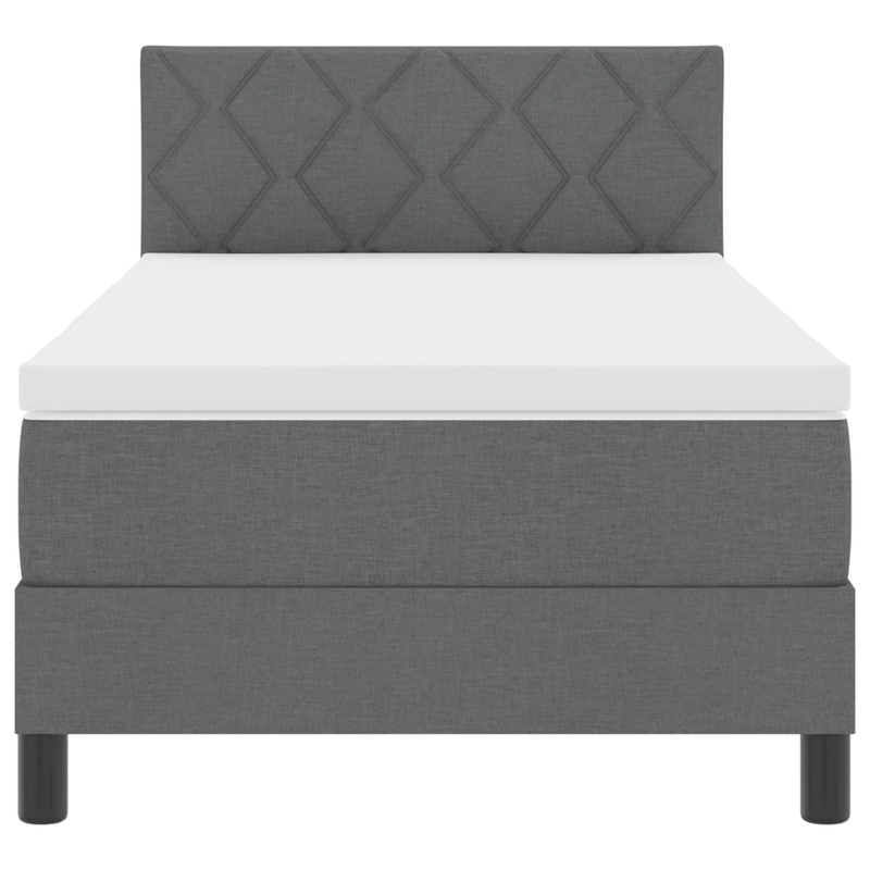 Casa si Gradina - Mobilier - Paturi si accesorii - Paturi - Pat cu box spring cu saltea gri inchis 100x200 cm tesatura - Infinity.ro