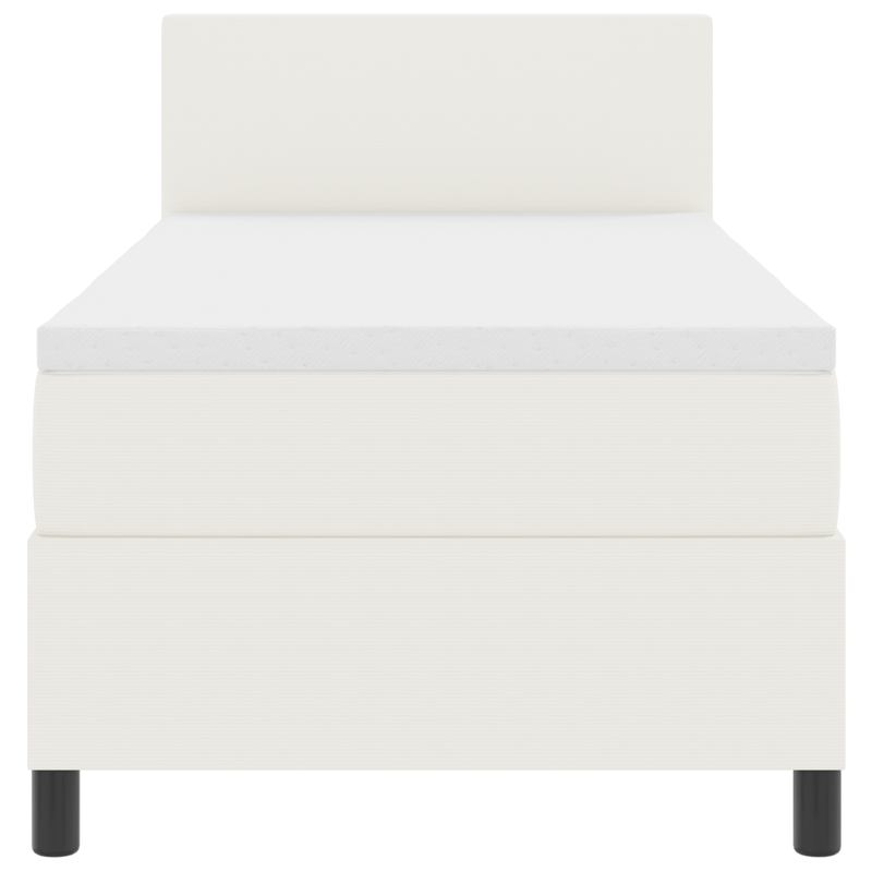 Casa si Gradina - Mobilier - Paturi si accesorii - Paturi - Pat cu arcuri si saltea crem 100x200 cm tesatura de corduroy - Infinity.ro