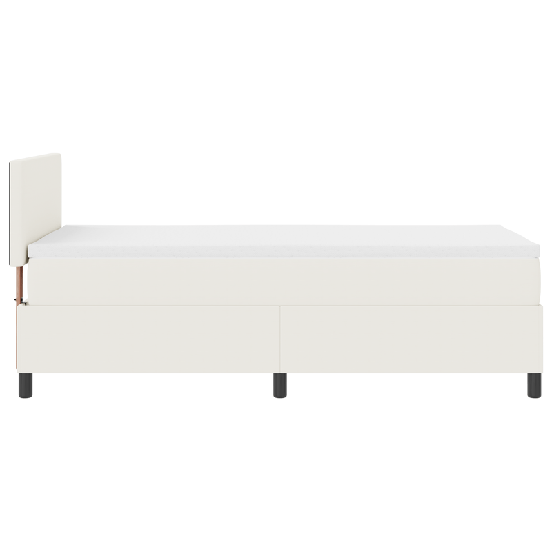 Casa si Gradina - Mobilier - Paturi si accesorii - Paturi - Pat cu arcuri si saltea crem 100x200 cm tesatura de corduroy - Infinity.ro