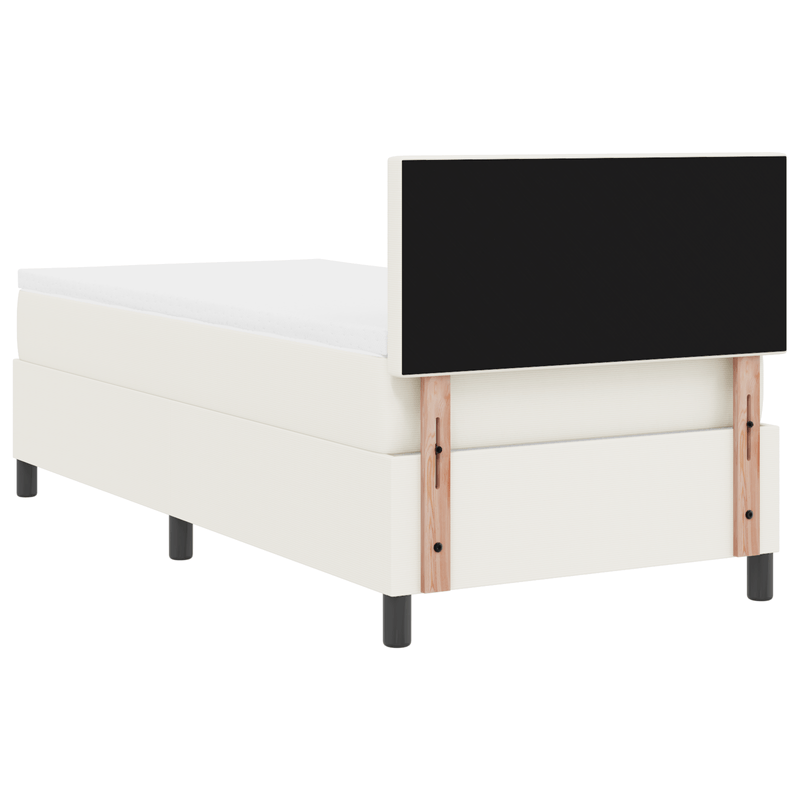 Casa si Gradina - Mobilier - Paturi si accesorii - Paturi - Pat cu arcuri si saltea crem 100x200 cm tesatura de corduroy - Infinity.ro