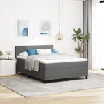 Casa si Gradina - Mobilier - Paturi si accesorii - Paturi - Pat cu arcuri cu saltea & lumina LED gri 140x200 cm tesatura de corduroy - Infinity.ro