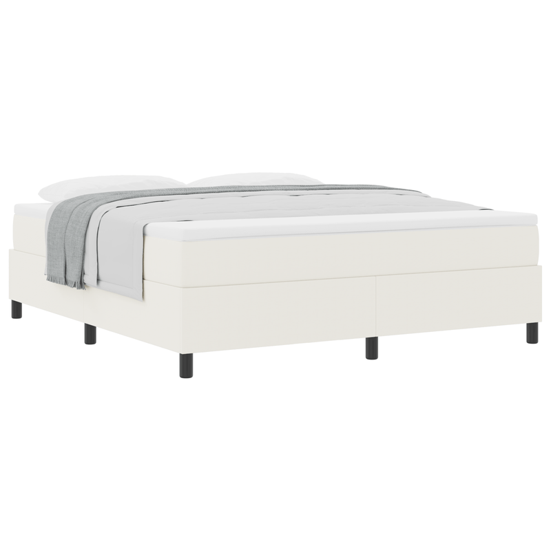 Casa si Gradina - Mobilier - Paturi si accesorii - Paturi - Pat cu arcuri si saltea crem super king din catifea - Infinity.ro