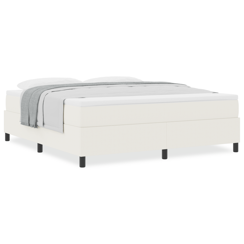 Casa si Gradina - Mobilier - Paturi si accesorii - Paturi - Pat cu arcuri si saltea crem super king din catifea - Infinity.ro