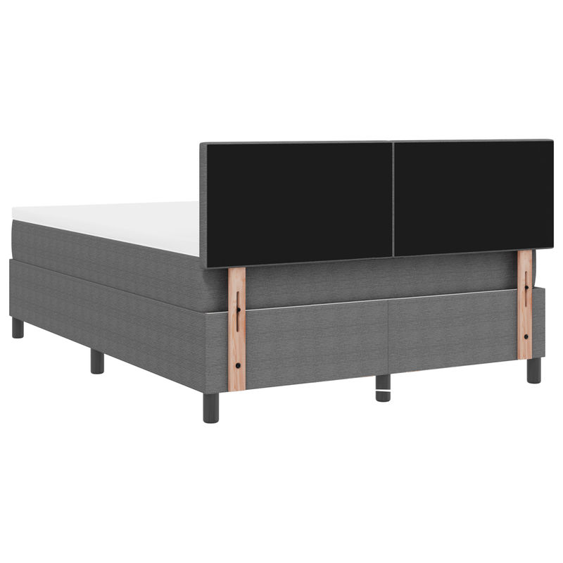 Casa si Gradina - Mobilier - Paturi si accesorii - Paturi - Pat cu arcuri cu saltea & lumina LED gri 140x200 cm tesatura de corduroy - Infinity.ro