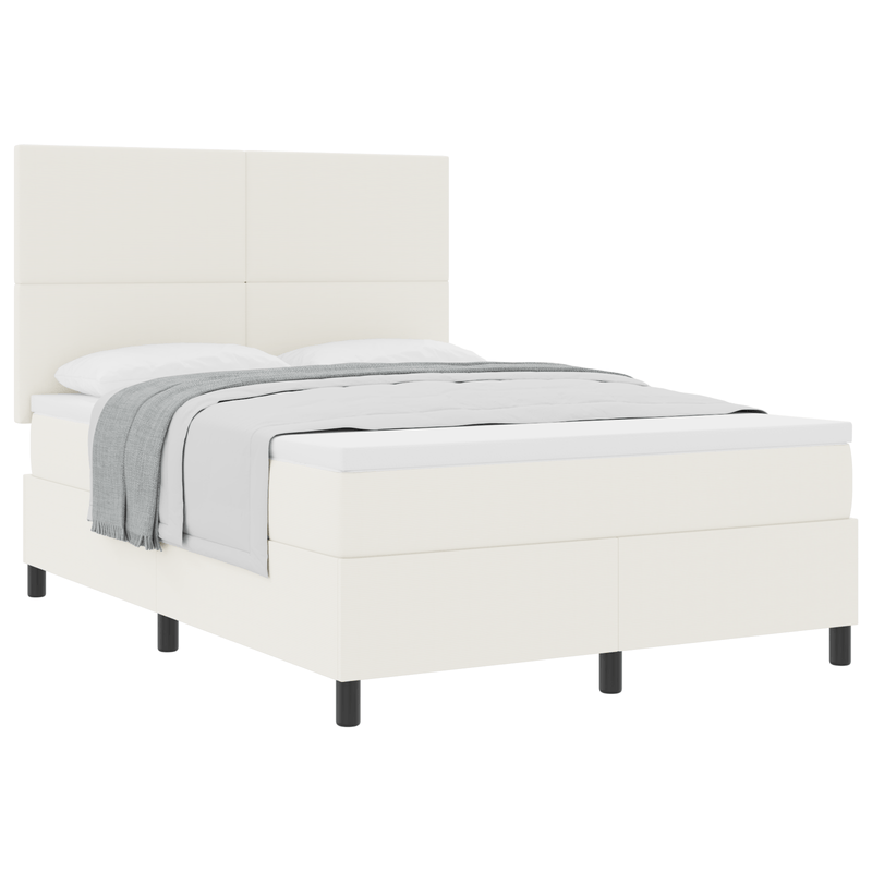 Casa si Gradina - Mobilier - Paturi si accesorii - Paturi - Pat cu Somiera cu Saltea Crem 160x200 cm Catifea - Infinity.ro
