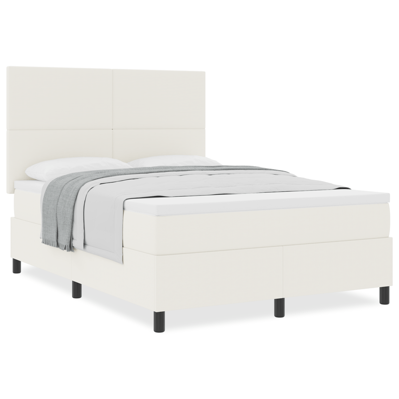 Casa si Gradina - Mobilier - Paturi si accesorii - Paturi - Pat cu Somiera cu Saltea Crem 160x200 cm Catifea - Infinity.ro