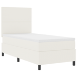 Casa si Gradina - Mobilier - Paturi si accesorii - Paturi - Pat cu arcuri cu saltea si LED alb pentru o persoana din tesatura de cotel - Infinity.ro