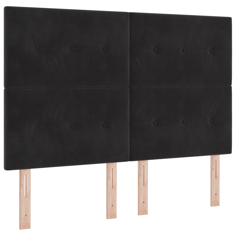 Casa si Gradina - Mobilier - Paturi si accesorii - Accesorii paturi - Tablie de pat cu nasturi, negru, 140 cm, catifea - Infinity.ro
