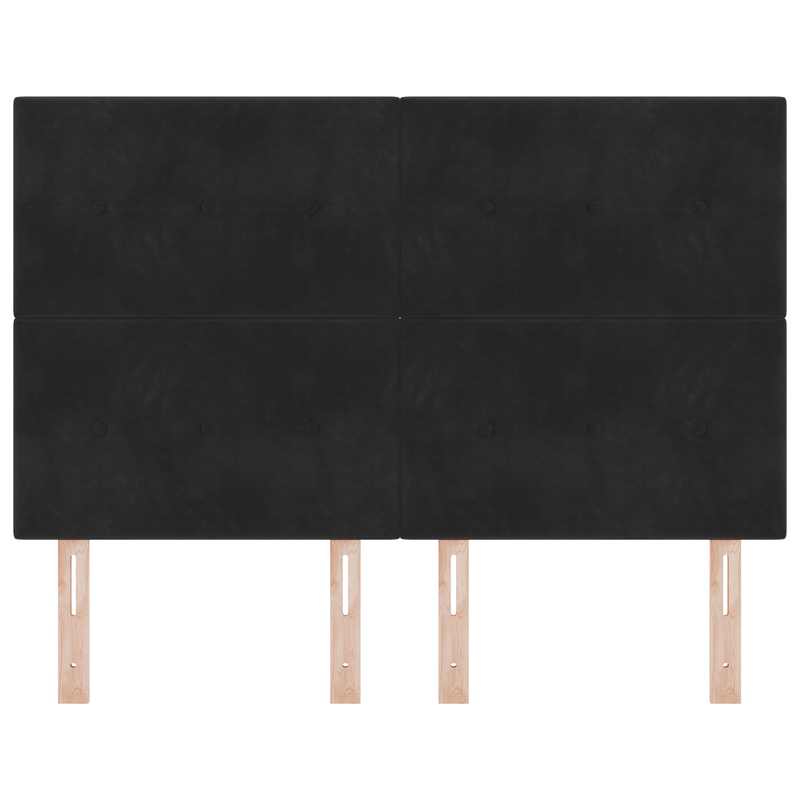 Casa si Gradina - Mobilier - Paturi si accesorii - Accesorii paturi - Tablie de pat cu nasturi, negru, 140 cm, catifea - Infinity.ro