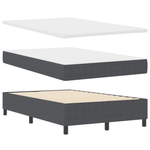 Casa si Gradina - Mobilier - Paturi si accesorii - Paturi - Pat cu arcuri cu saltea gri inchis dublu mic din tesatura de corduroy - Infinity.ro