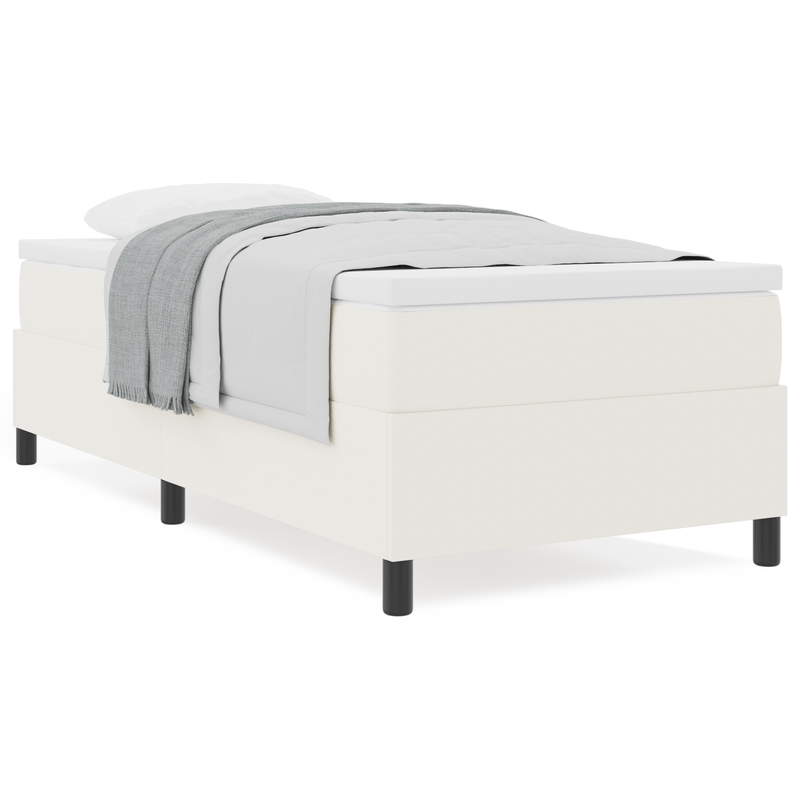 Casa si Gradina - Mobilier - Paturi si accesorii - Paturi - Pat cu arcuri cu saltea crem single Stoffa de corduroy - Infinity.ro