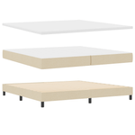 Casa si Gradina - Mobilier - Paturi si accesorii - Paturi - Pat Box Spring cu Saltea Crem 200x200 cm Textile - Infinity.ro