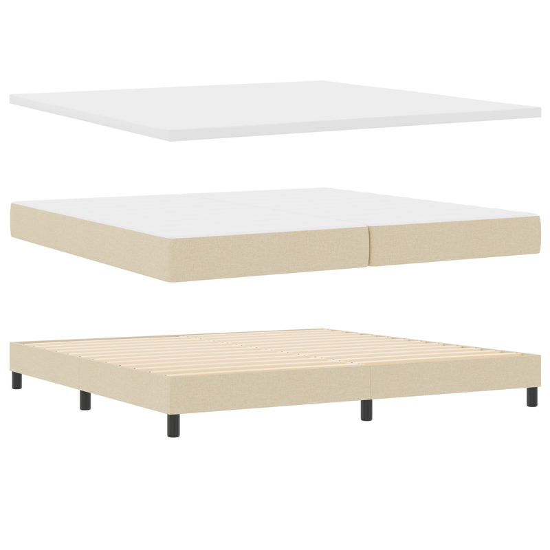 Casa si Gradina - Mobilier - Paturi si accesorii - Paturi - Pat Box Spring cu Saltea Crem 200x200 cm Textile - Infinity.ro