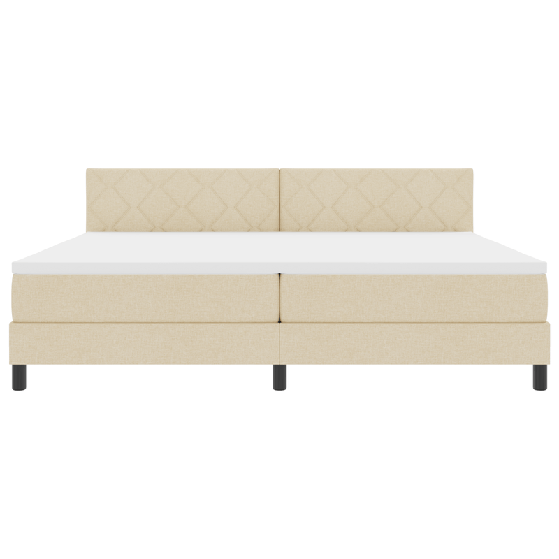Casa si Gradina - Mobilier - Paturi si accesorii - Paturi - Pat Box Spring cu Saltea Crem 200x200 cm Textile - Infinity.ro