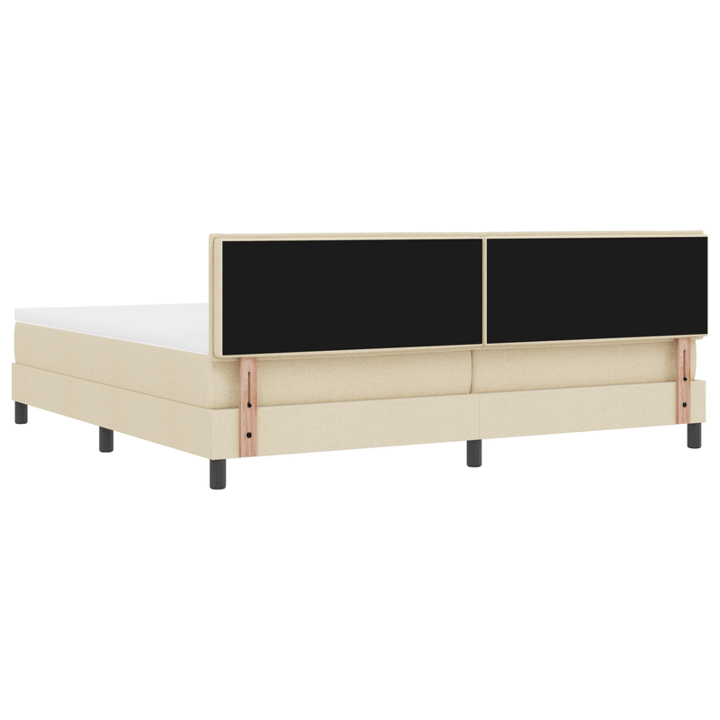 Casa si Gradina - Mobilier - Paturi si accesorii - Paturi - Pat Box Spring cu Saltea Crem 200x200 cm Textile - Infinity.ro