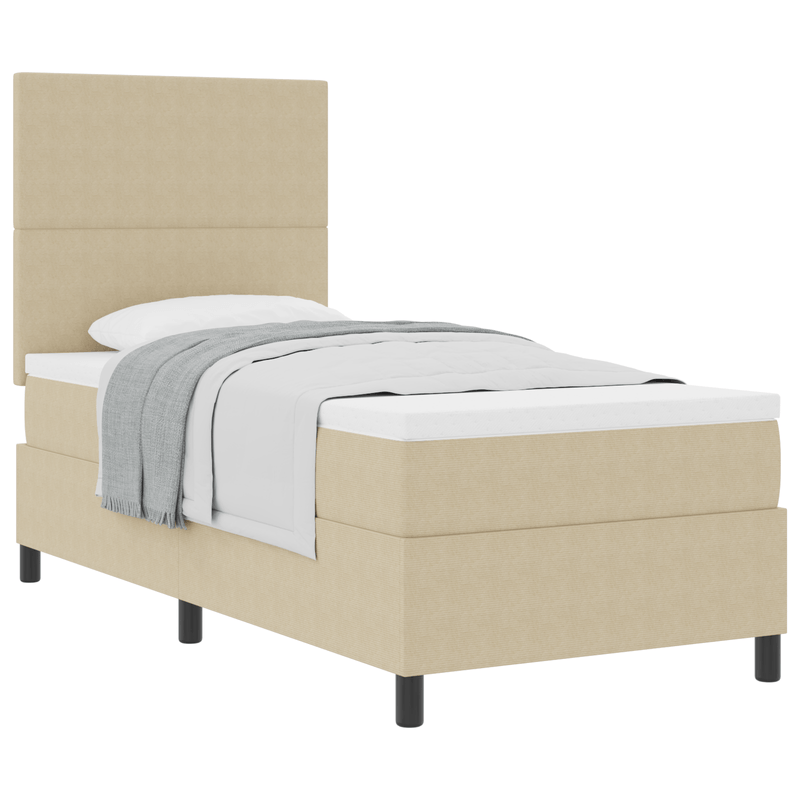 Casa si Gradina - Mobilier - Paturi si accesorii - Paturi - Pat cu arcuri cu saltea Verde Deschis Gri 100x200 cm Tesatura din catifea - Infinity.ro