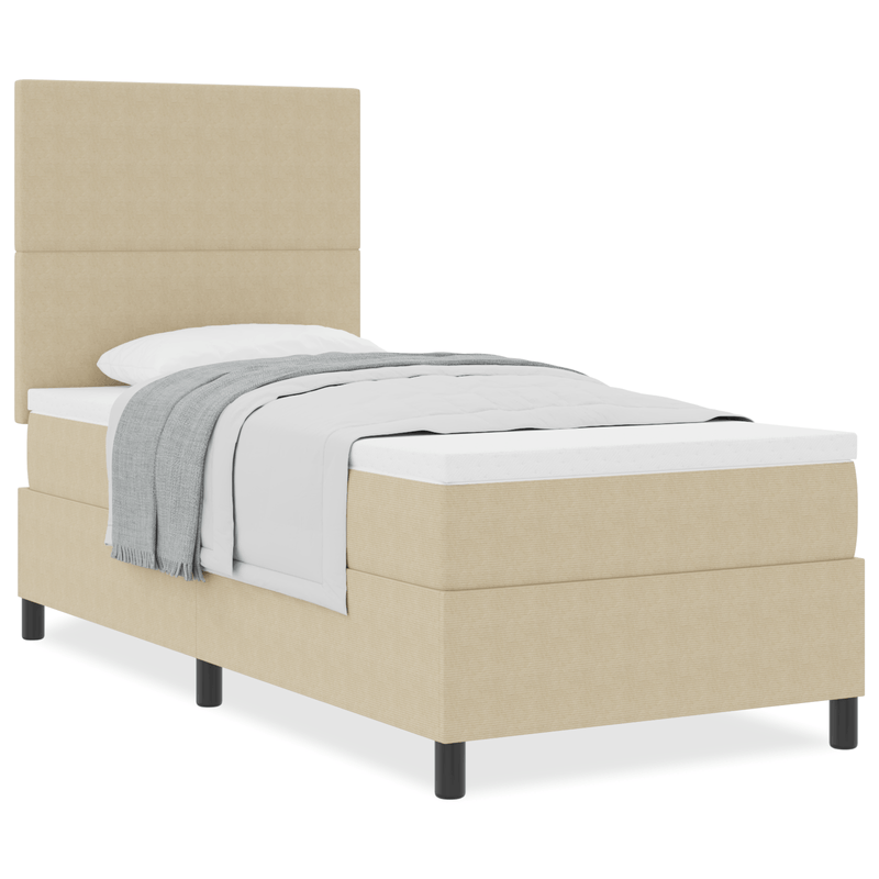 Casa si Gradina - Mobilier - Paturi si accesorii - Paturi - Pat cu arcuri cu saltea Verde Deschis Gri 100x200 cm Tesatura din catifea - Infinity.ro