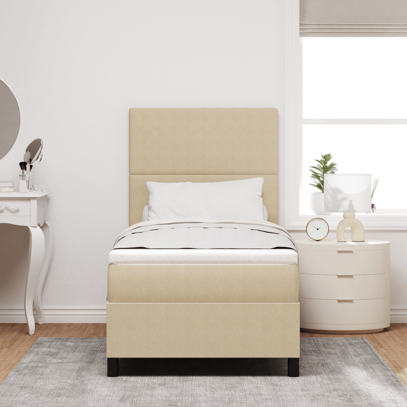 Casa si Gradina - Mobilier - Paturi si accesorii - Paturi - Pat cu arcuri cu saltea Verde Deschis Gri 100x200 cm Tesatura din catifea - Infinity.ro
