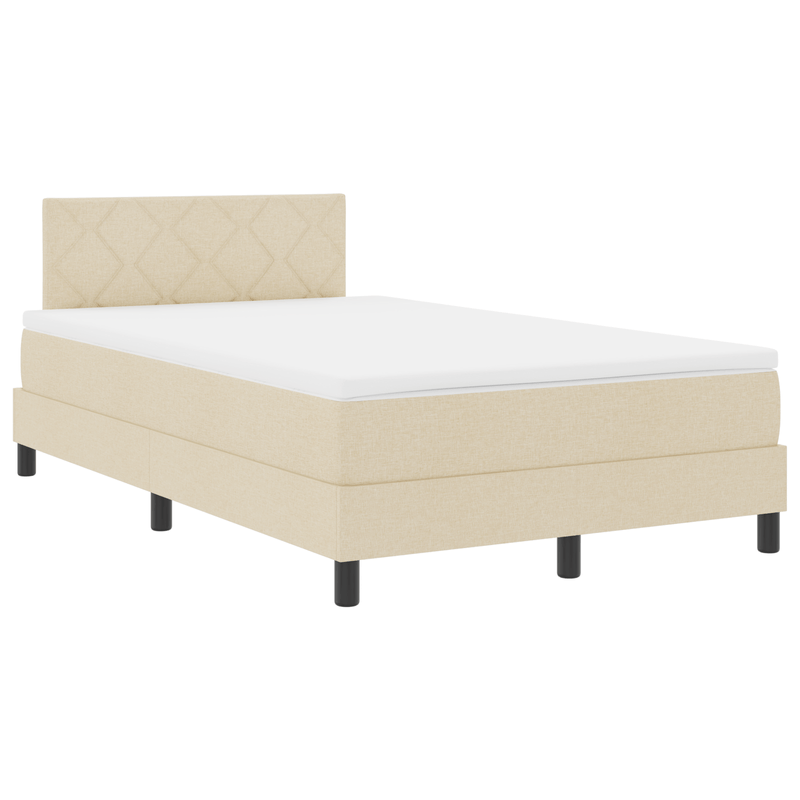 Casa si Gradina - Mobilier - Paturi si accesorii - Paturi - Pat cu arc cu saltea crem 120x200 cm tesatura - Infinity.ro