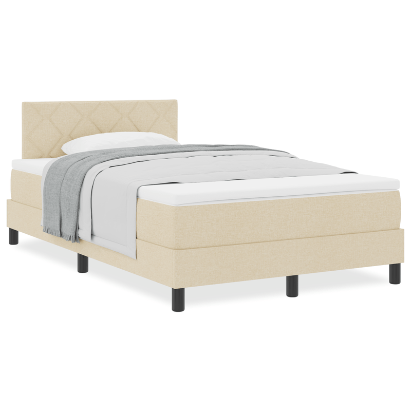 Casa si Gradina - Mobilier - Paturi si accesorii - Paturi - Pat cu arc cu saltea crem 120x200 cm tesatura - Infinity.ro