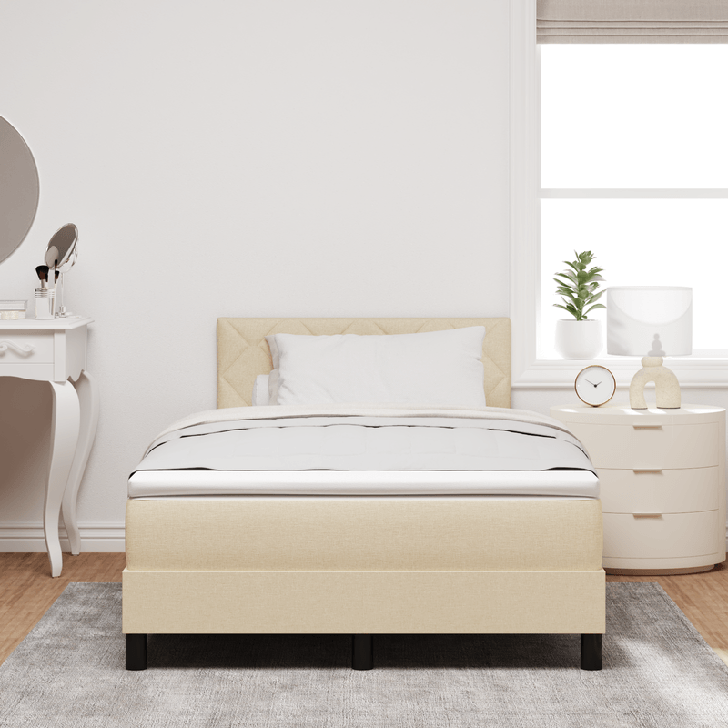 Casa si Gradina - Mobilier - Paturi si accesorii - Paturi - Pat cu arc cu saltea crem 120x200 cm tesatura - Infinity.ro